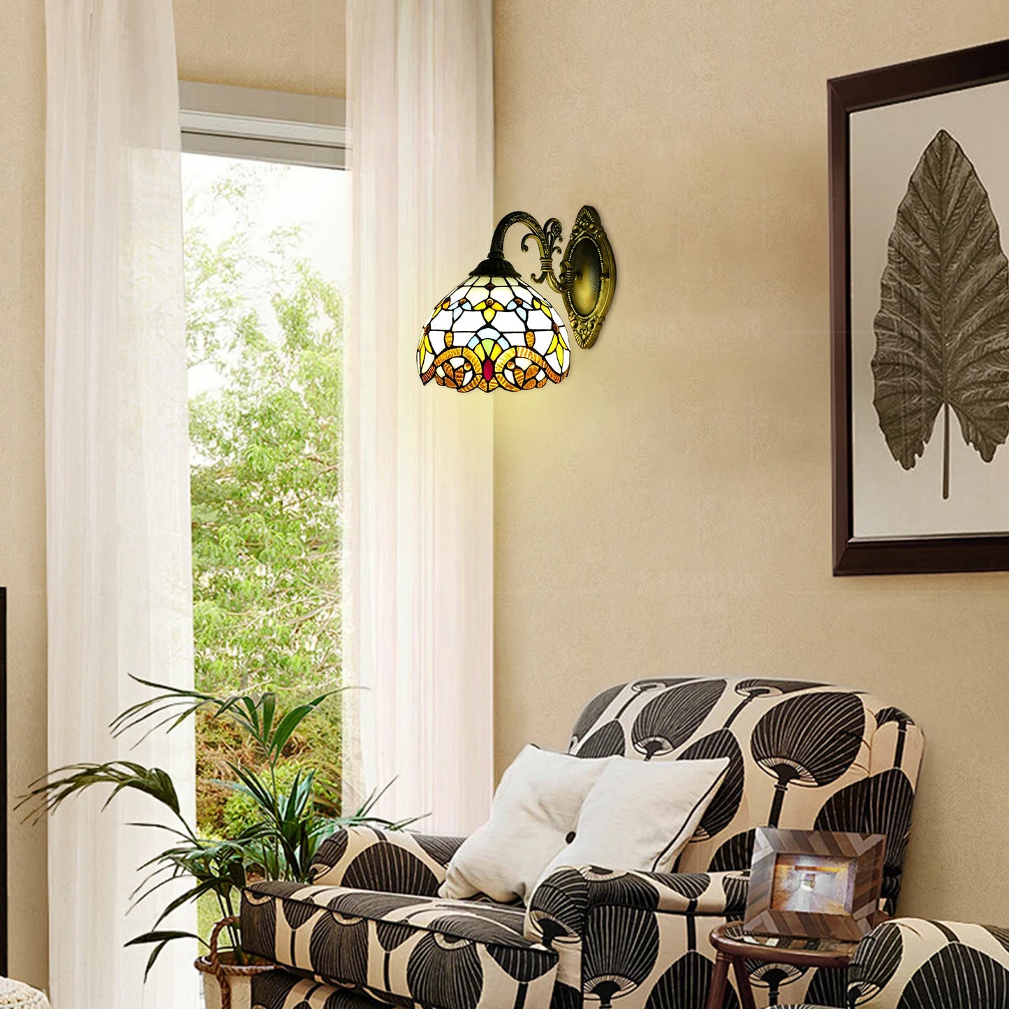 Tiffany Style Dome Wall Lamp For Living Room Hallway Bedroom