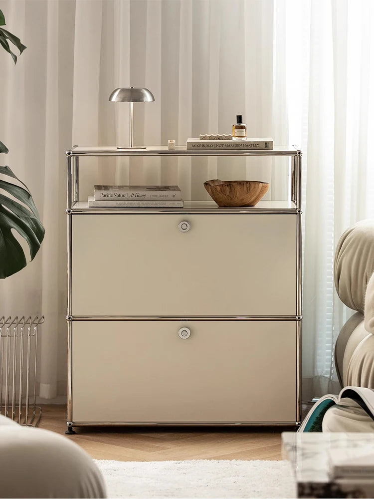 Bigcityfur TV Stand Storage Cabinet Metal Corner Unit