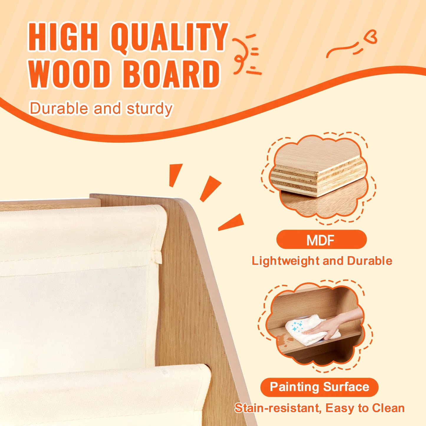 VEVOR Wooden Bookshelf With Multiple Layers For Kids Room
