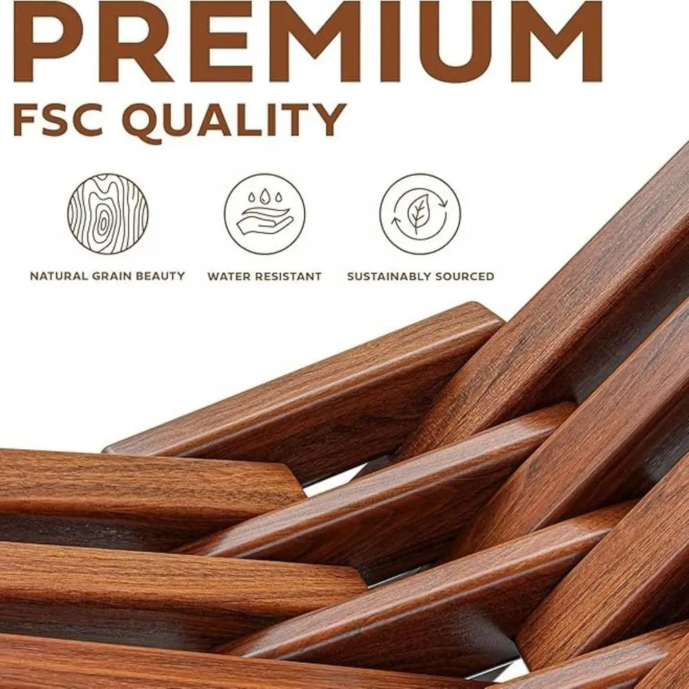 Premium Acacia Wood Folding Outdoor Patio Garden Lounge Chair Set