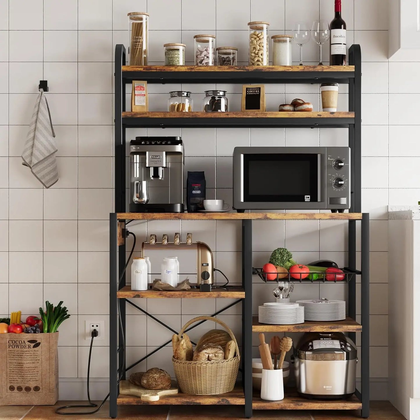Twister CK Five Tier Kitchen Baker Rack With Power Outlet