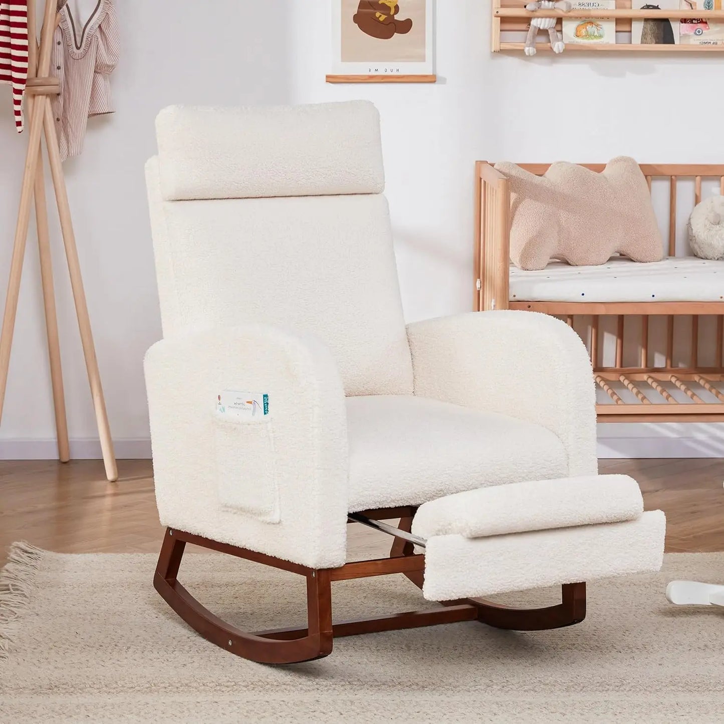 Rocking Chair Nursery Chair with High Back, Glider Rocking Chair, Baby Nursery Glider Rocker, Nursing Chair Accent Living Room