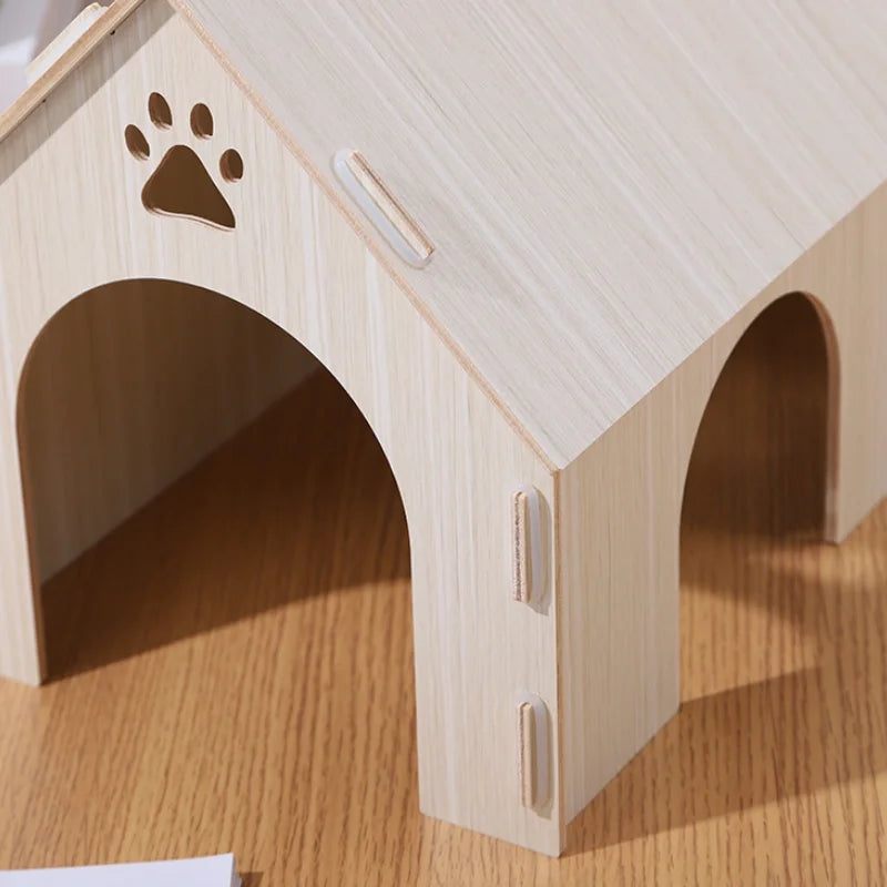 Squirrel Design Wooden Nest House Landscape Home For Pets