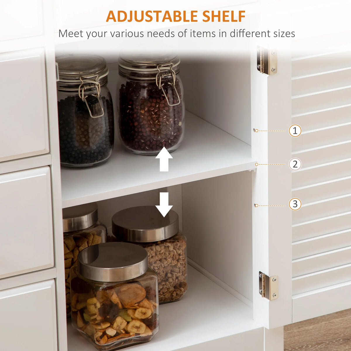 HOMCOM Sideboard Buffet Cabinet With Storage Drawers And Adjustable Shelves