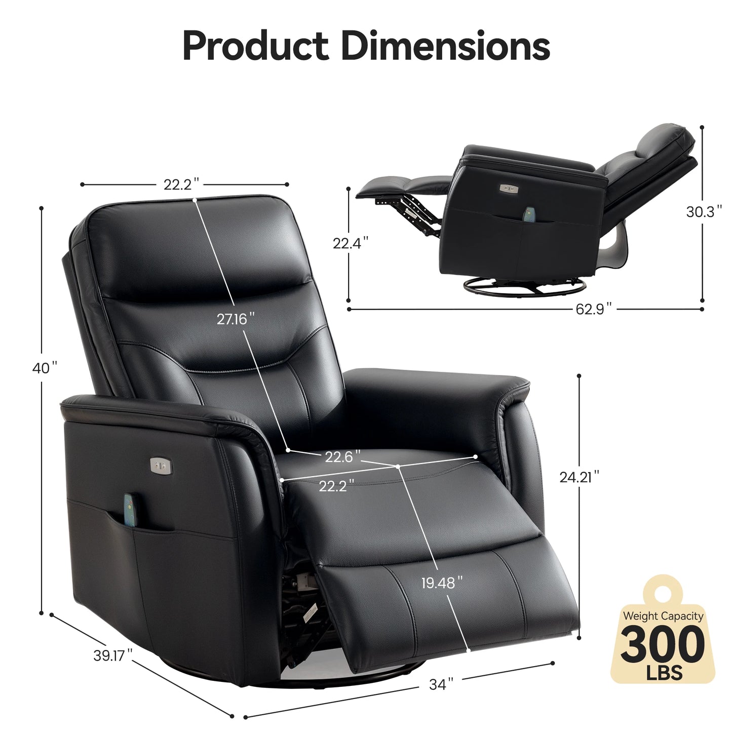 Kerdom Power Lift Recliner Chair With Heating And Massage