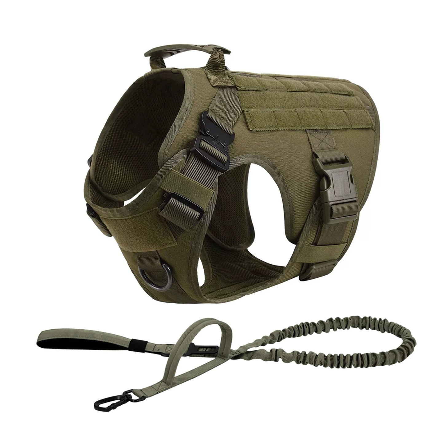 Tactical Padded Dog Harness With Quick Release Molle System
