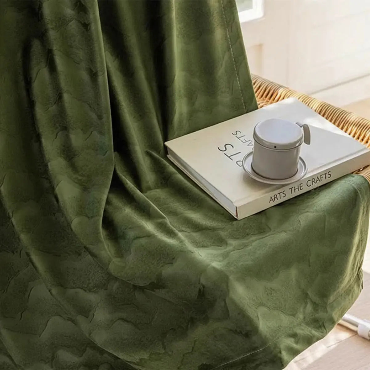 Embossed Mountain Blackout Curtains With Thermal Insulation And Noise Reduction