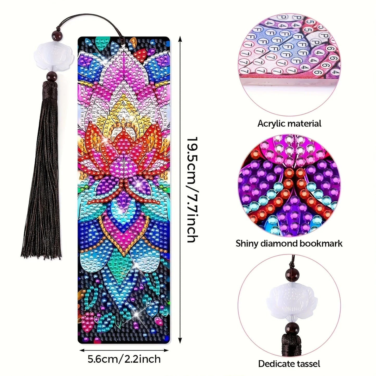 DIY Acrylic Diamond Painting Bookmark Set With Tassels
