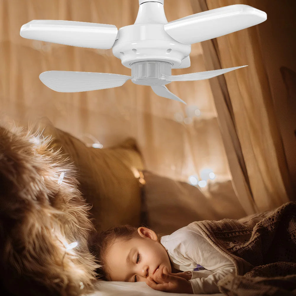 Sikiwind Modern LED Ceiling Fan With Silent Remote Control For Bedroom