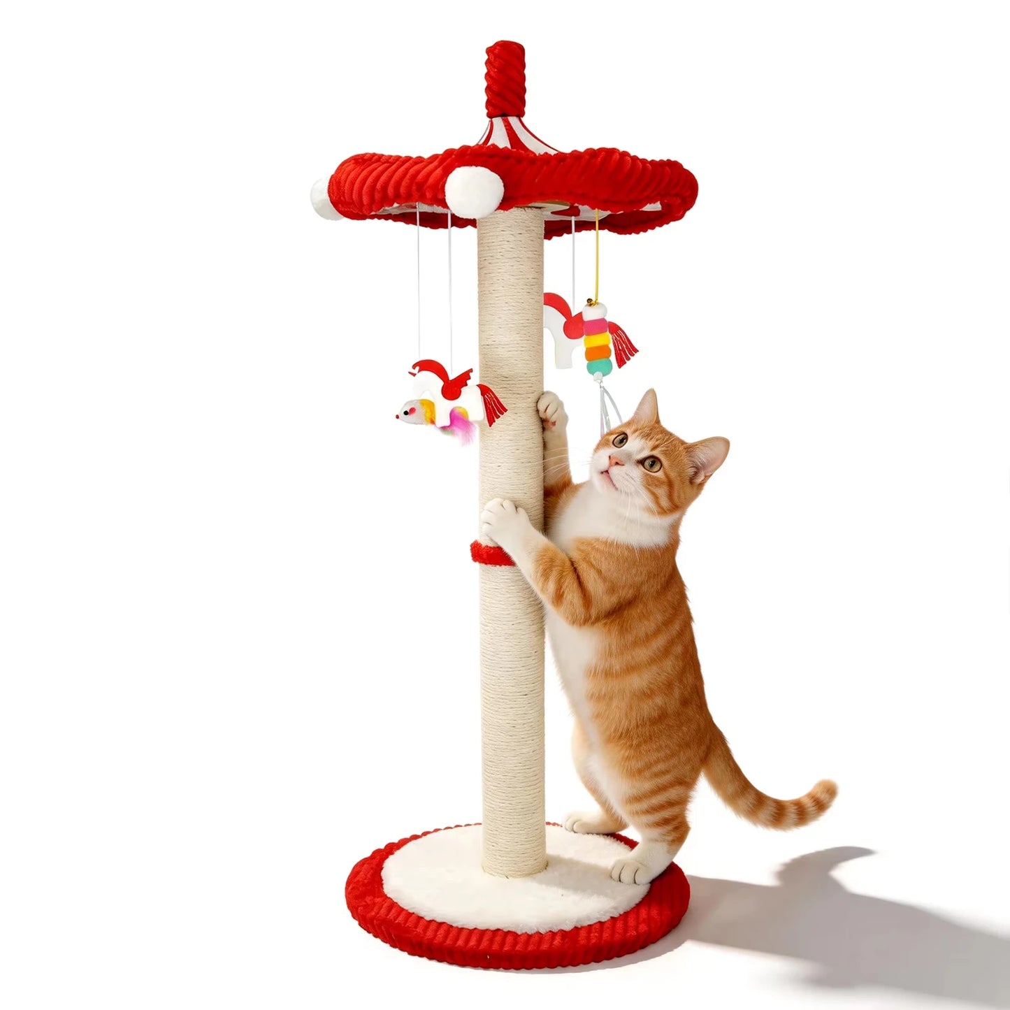 Cwv Carousel Cat Scratching Post With Rotating Toy Stand