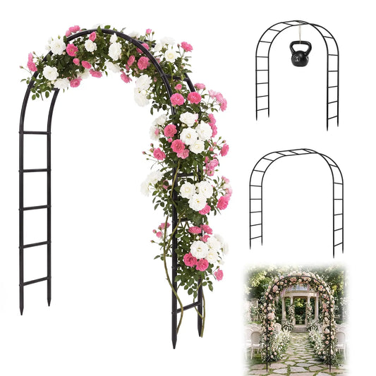 HiMISS Metal Garden Arch Trellis For Climbing Plants And Events