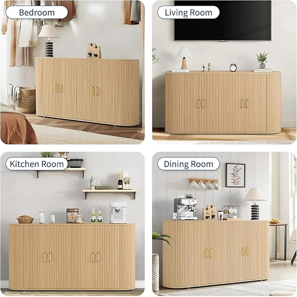 HiMISS Modern Sideboard Buffet Cabinet With Adjustable Shelves