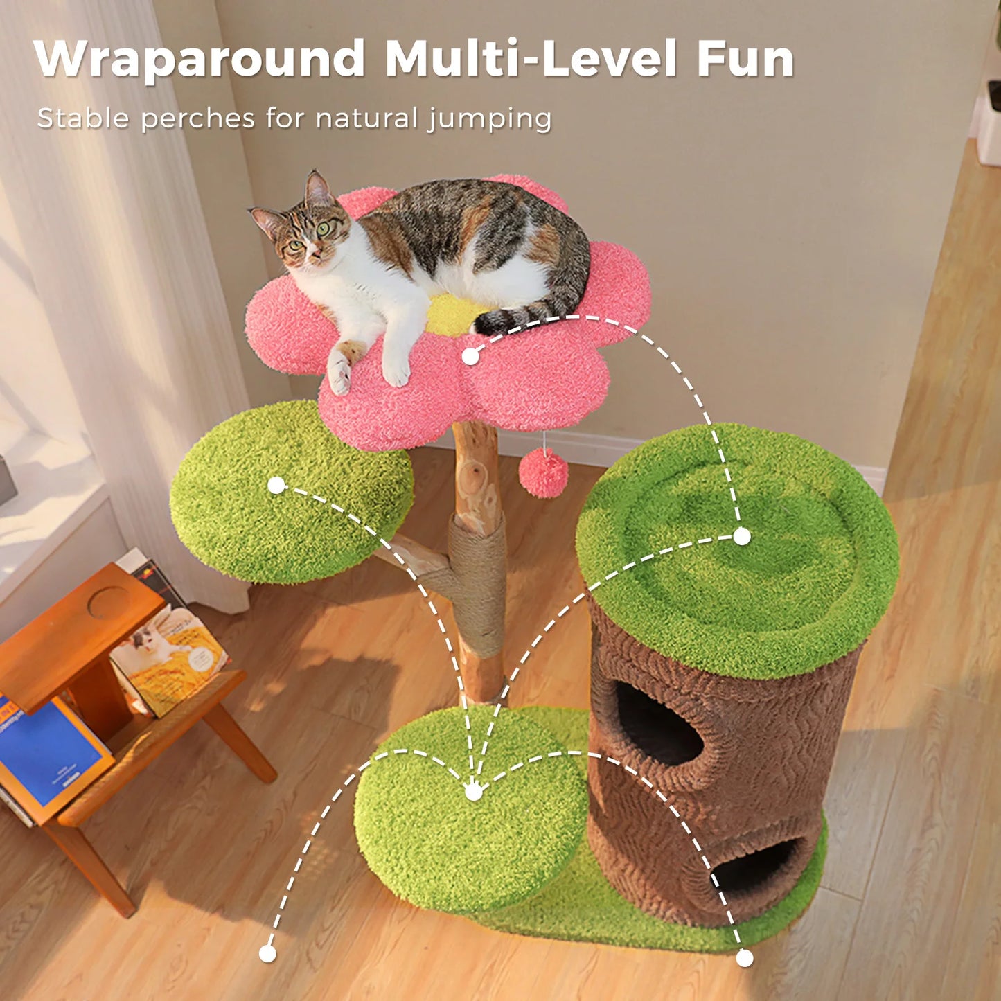 PAWZ Road Large Cat Tree Tower With 4 Condos And Scratching Post