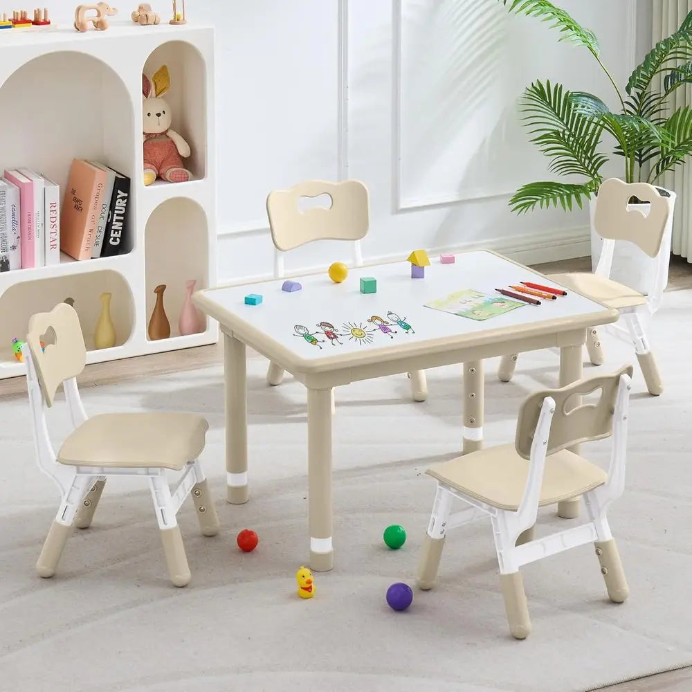 Kids Adjustable Table And Chairs Set For Toddlers Multi Activity