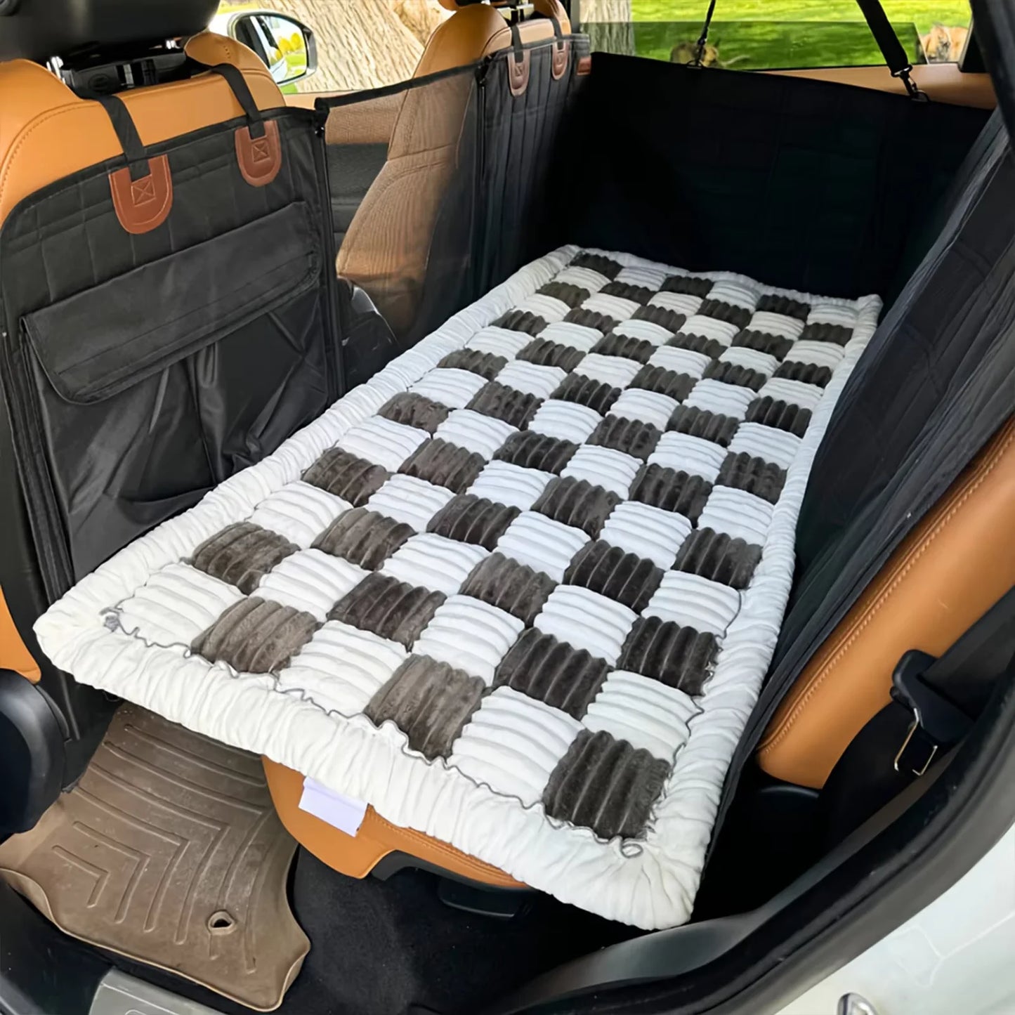 Waterproof Pet Car Seat Cover With Warm Coral Fleece Cushion