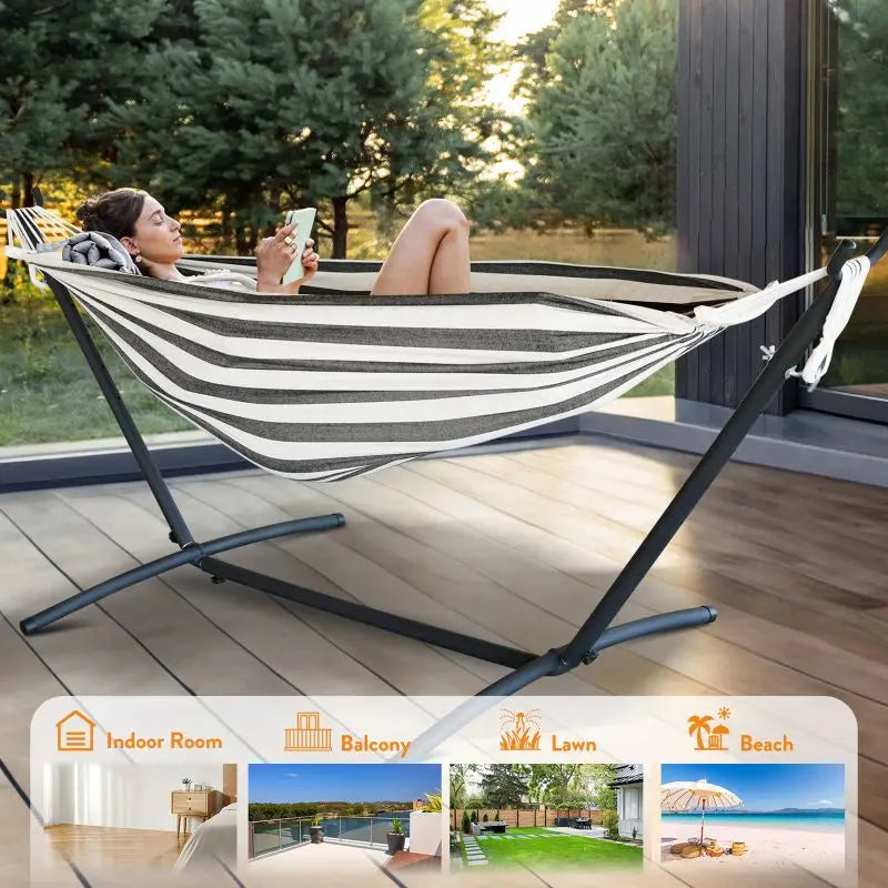 Gyroor Adjustable Stand Hammock With Storage Bag For Outdoor
