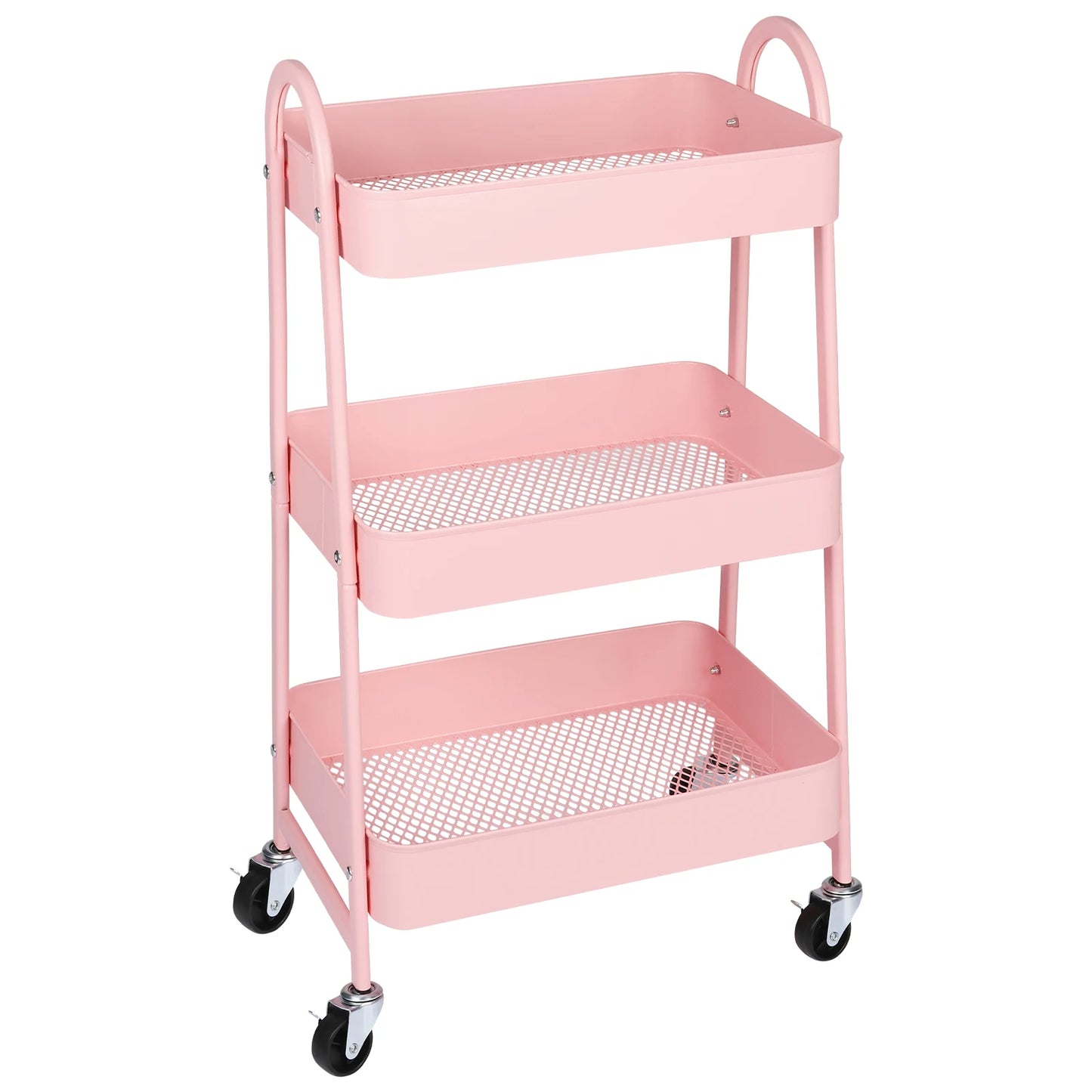 JHK Rolling Storage Cart With Lockable Wheels For Home Office