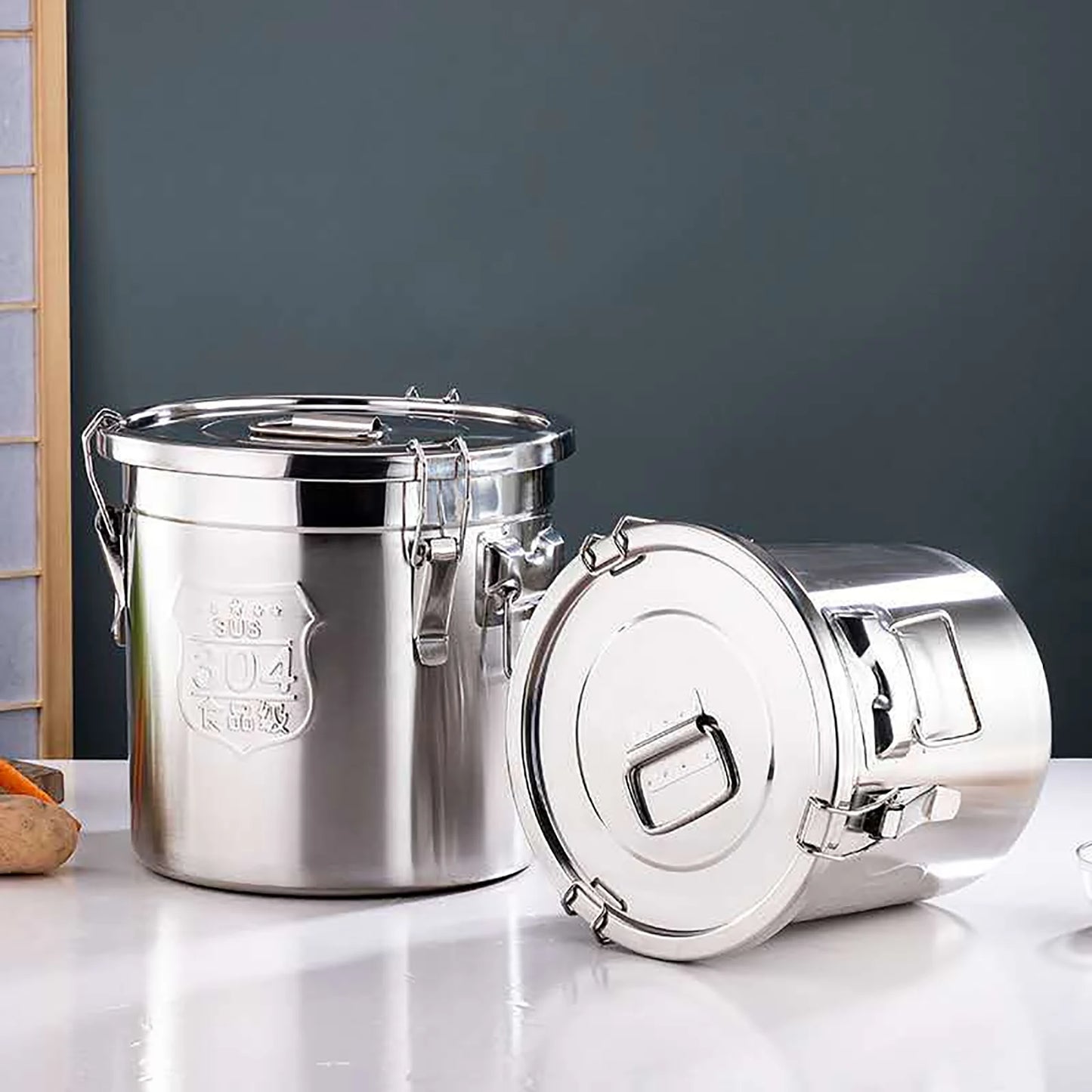 Stainless Steel Airtight Kitchen Rice Cereal Storage Canister