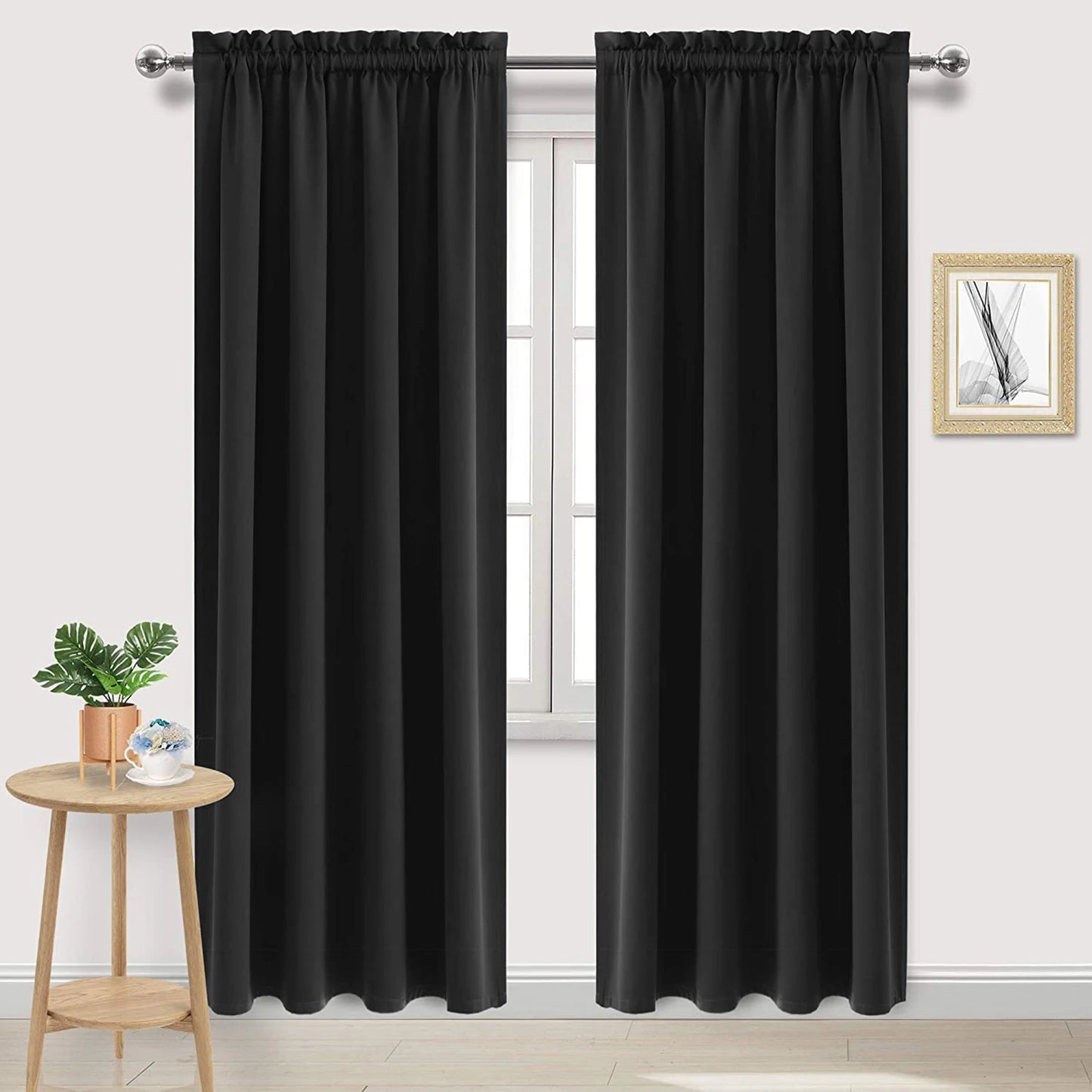 Thermal Insulated Blackout Curtains With Grommet For Bedroom