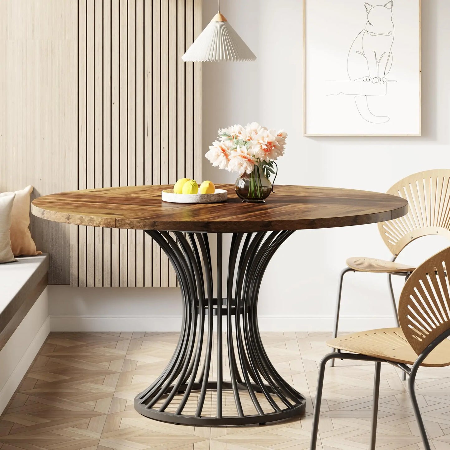 Tribesigns Round Wooden Dining Table For Modern Homes