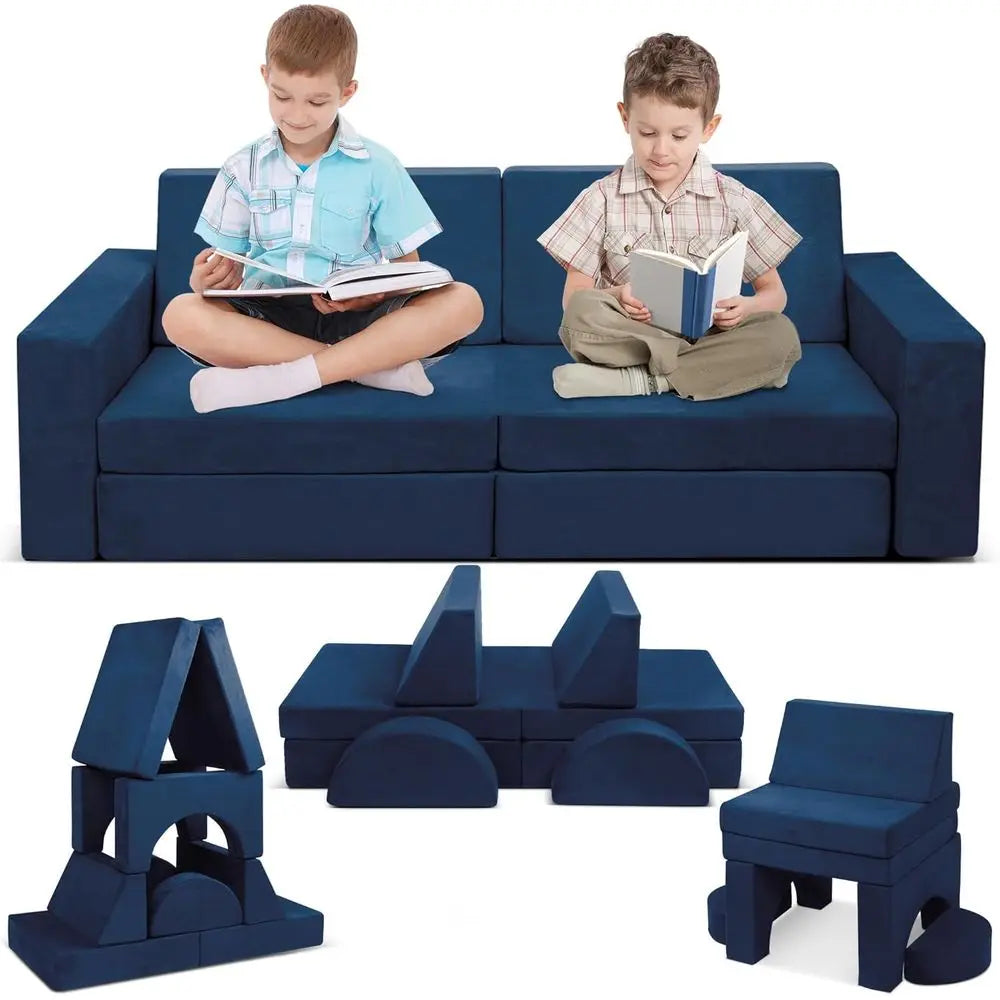 LISM Modular Kids Play Couch 10-Piece Sectional Sofa Set