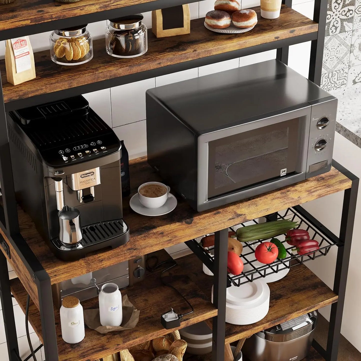 Twister CK Five Tier Kitchen Baker Rack With Power Outlet