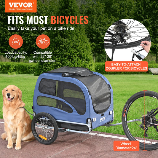 Pet Bicycle Trailer Carrier ForDogs With Reflectors And Safety
