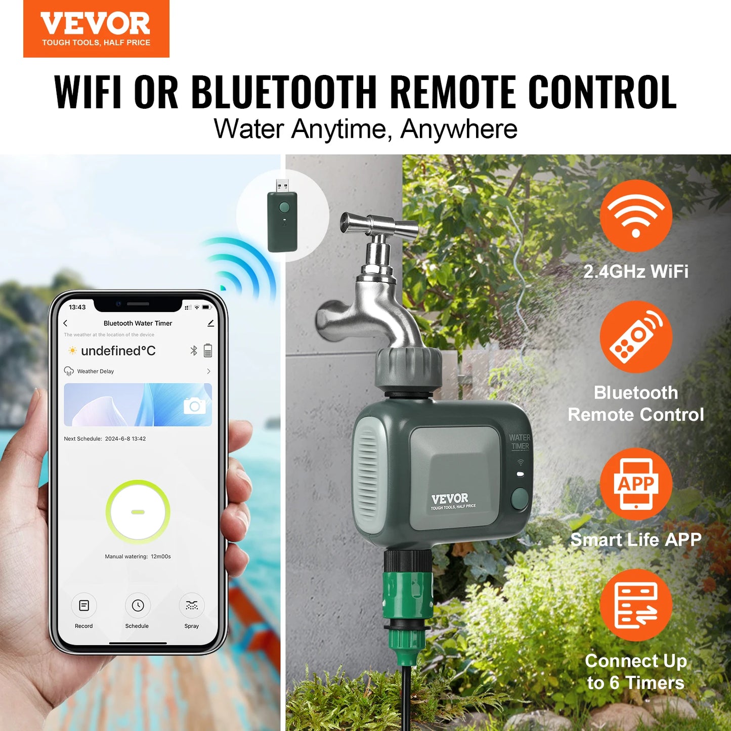 SucceBuy WiFi Sprinkler Timer One Or Two Outlet App Control