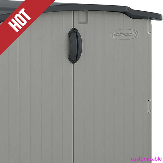 2025-hotGlidetop Horizontal Outdoor Storage Shed with Pad-Lockable Sliding Lid and Doors, All-Weather Shed 57.5" W x 79.75" D x