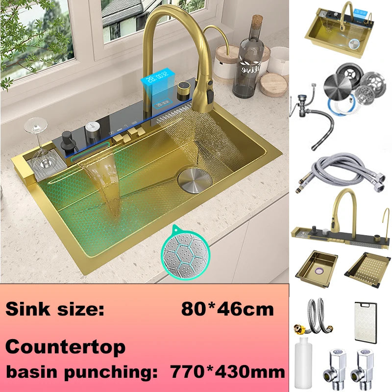Telisiya Stainless Steel Kitchen Faucet With Digital Display