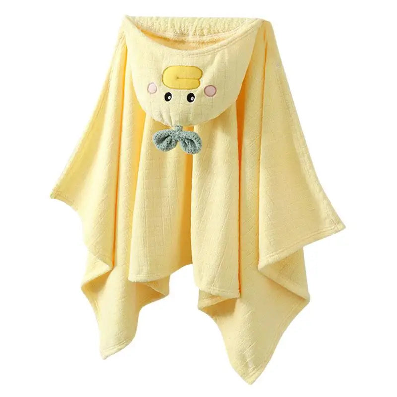 Absorbent Kids Hooded Bath Towel With Secure Snap Closure