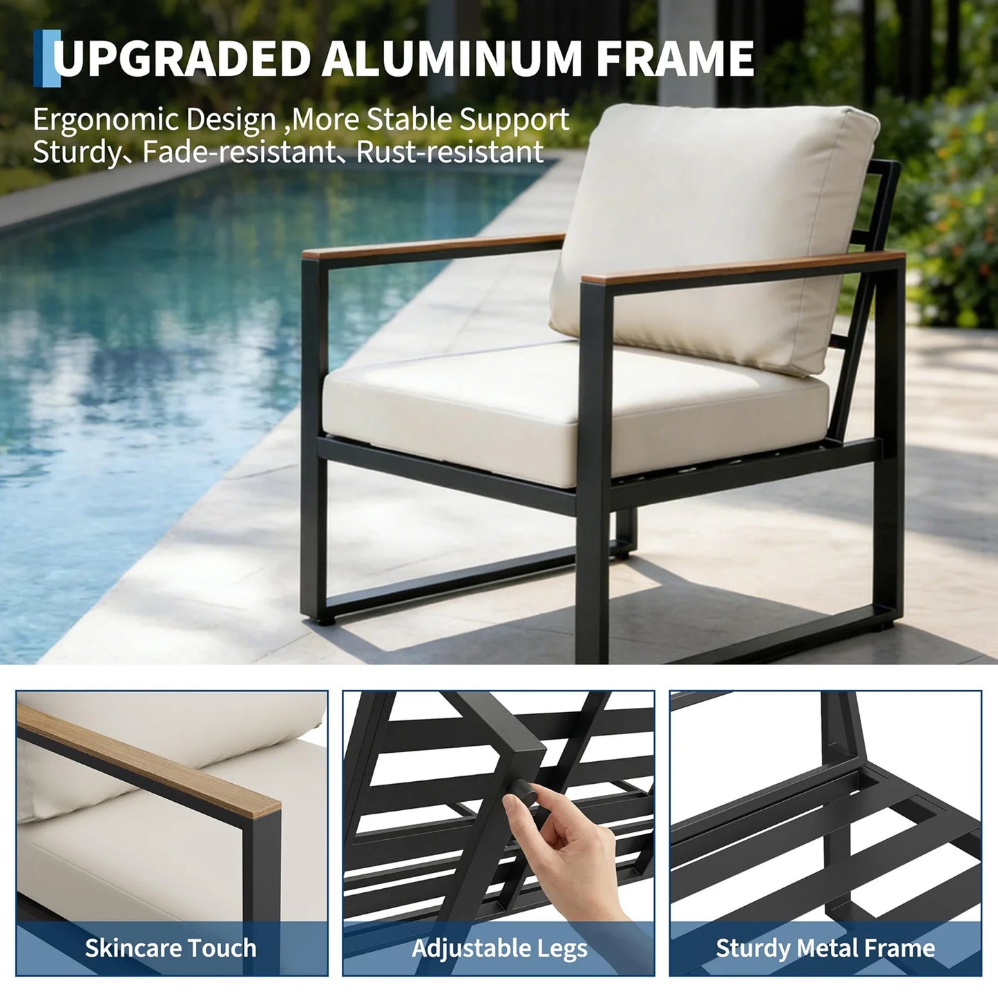 HobbyLane Four Piece Outdoor Patio Conversation Sofa Set