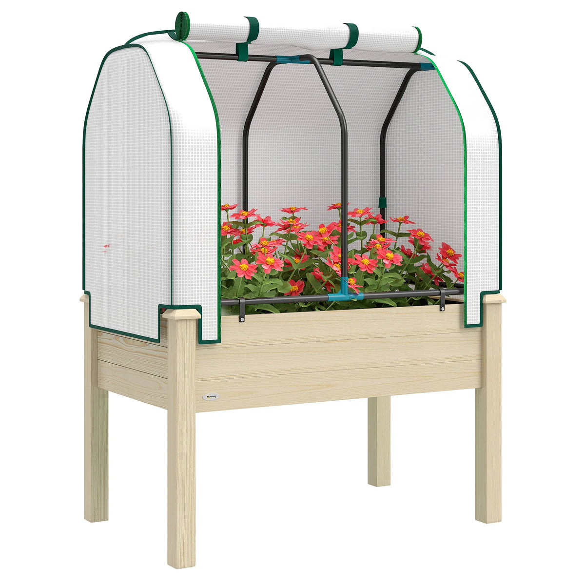 Outsunny Raised Garden Bed With PE Greenhouse Cover