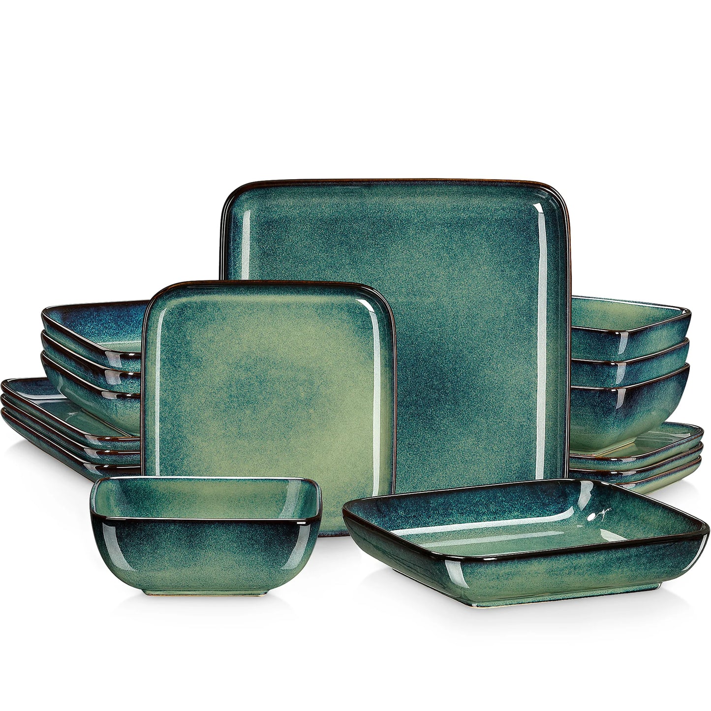 MALACASA Stern Dinner Set 16 Piece for Four People Ceramic