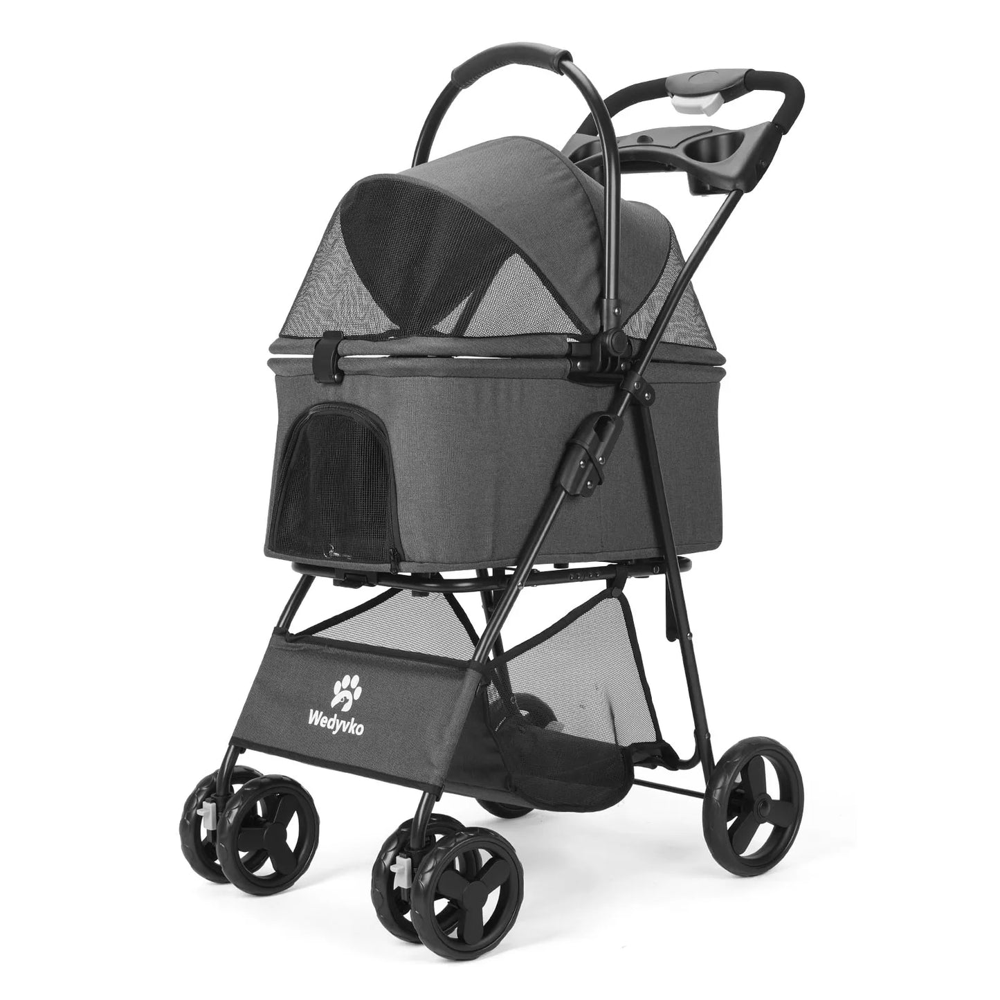 Folding Three In One Pet Stroller With Removable Carrier