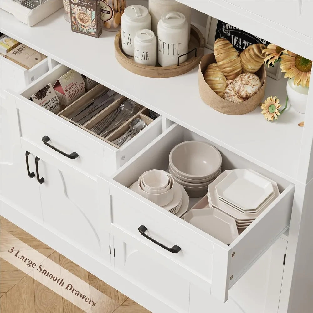 Modern Kitchen Pantry Cabinet With Metal Frame Storage Solution