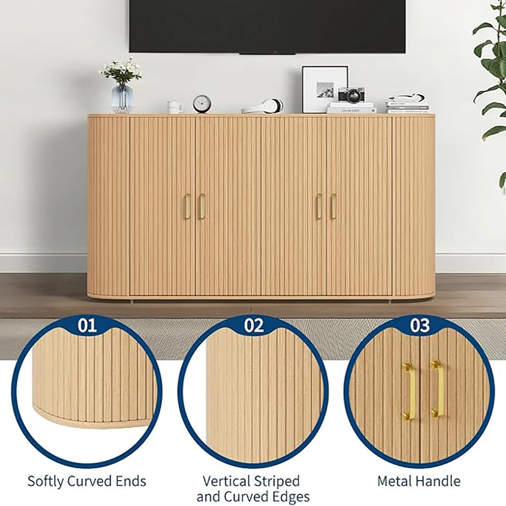 HiMISS Modern Sideboard Buffet Cabinet With Adjustable Shelves