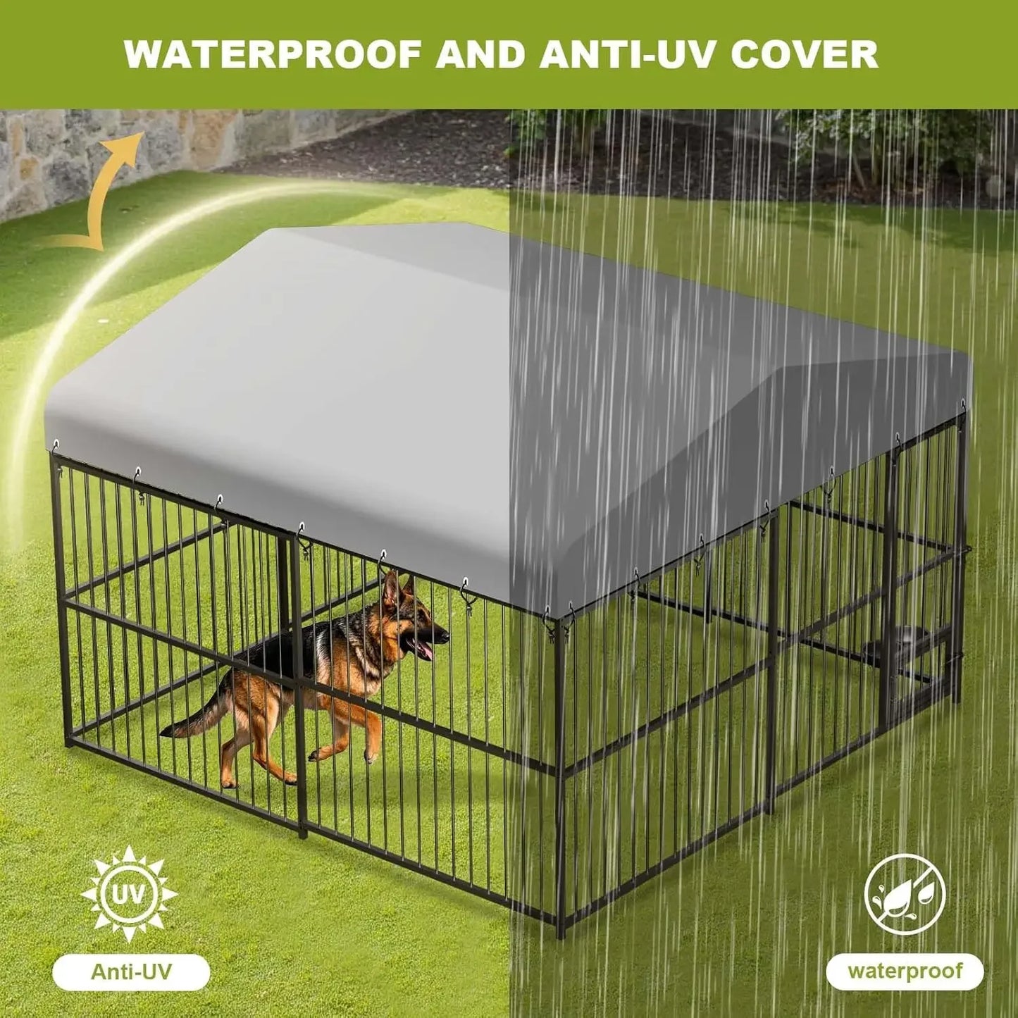 Heavy Duty Outdoor Dog Kennel With Roof And Lock Cage