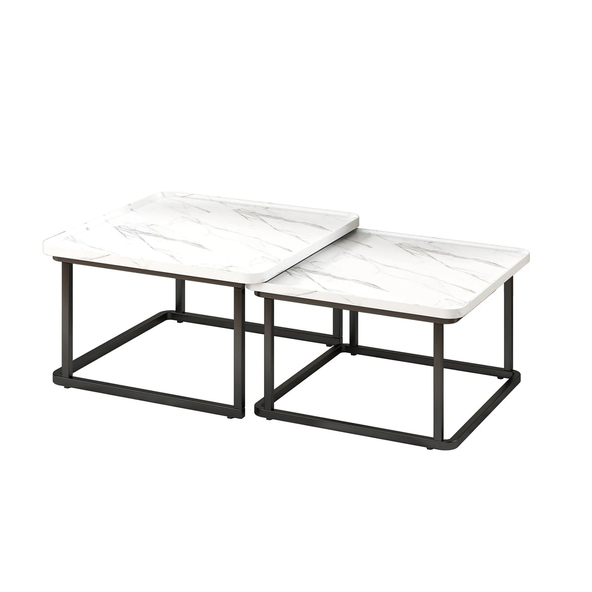 HiMISS Square Nesting Coffee Table Set For Living Room