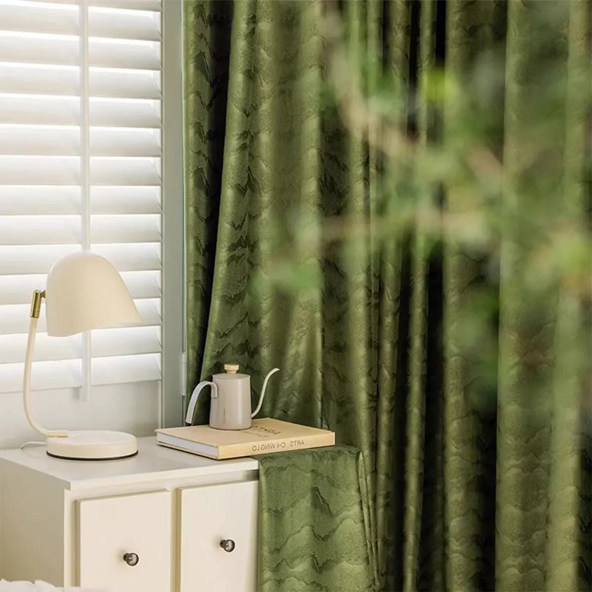 Embossed Mountain Blackout Curtains With Thermal Insulation And Noise Reduction