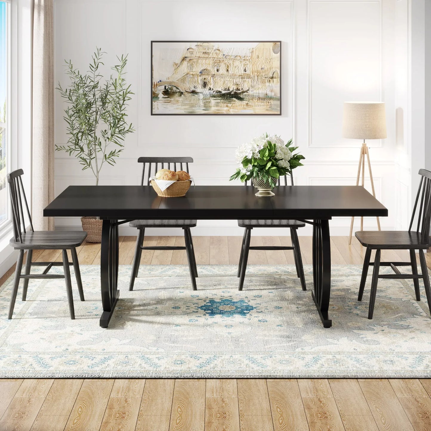 Tribesigns Modern Industrial Kitchen Dining Table With Metal Frame