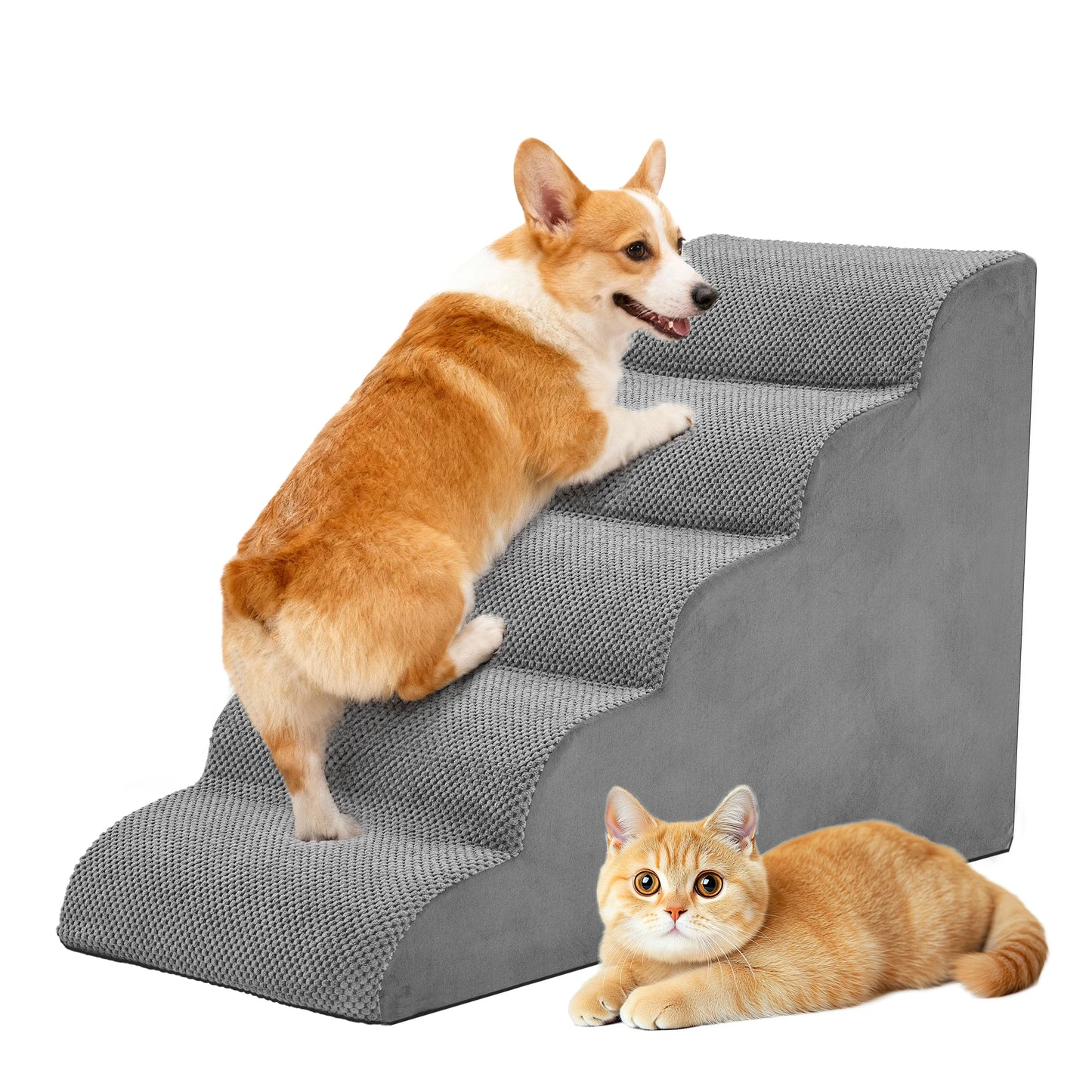 High Density Foam Curved Pet Dog Steps Non Slip Platform