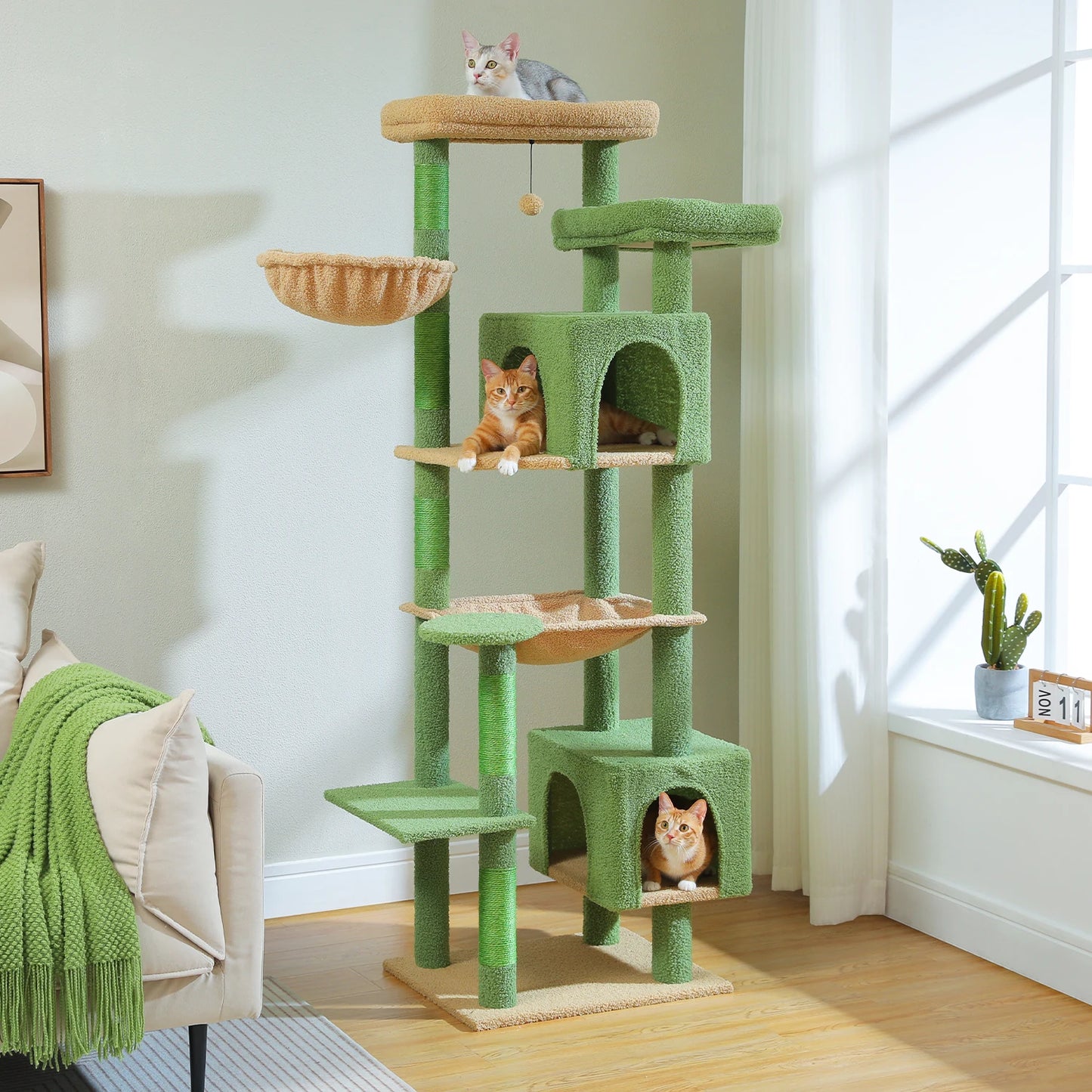 PawZ Road Premium Cat Tree With Hammock And Durable Scratching Posts