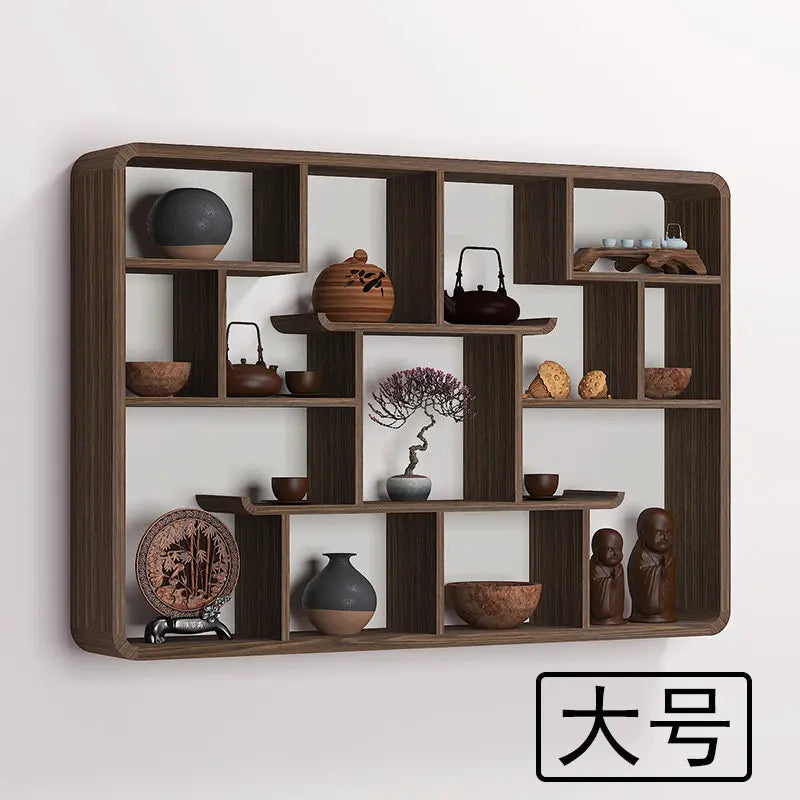 Solid Wood Wall-Mounted Shelves for Living Room and Dining