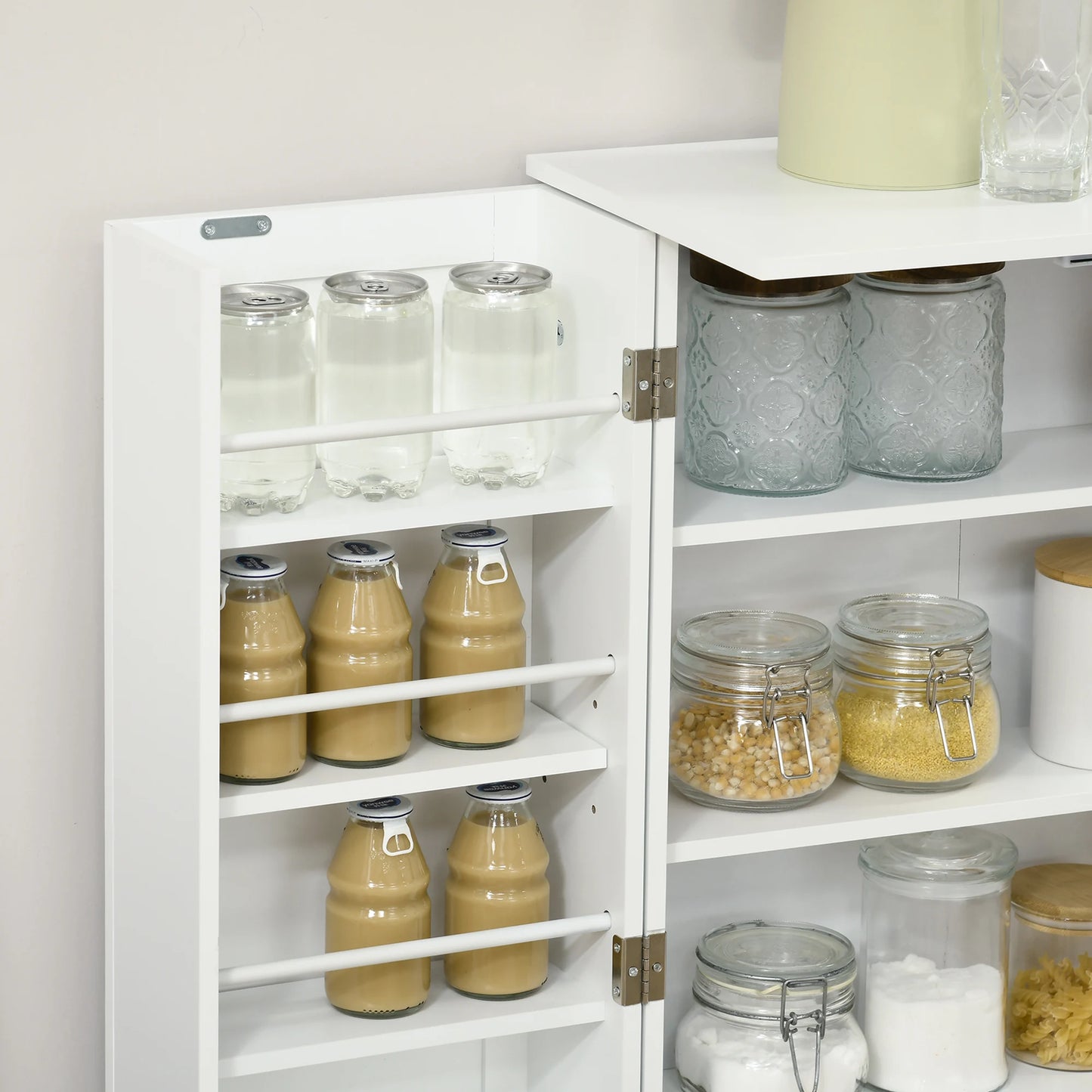 HOMCOM Modern Freestanding Storage Cabinet Double Door Adjustable Shelf Unit