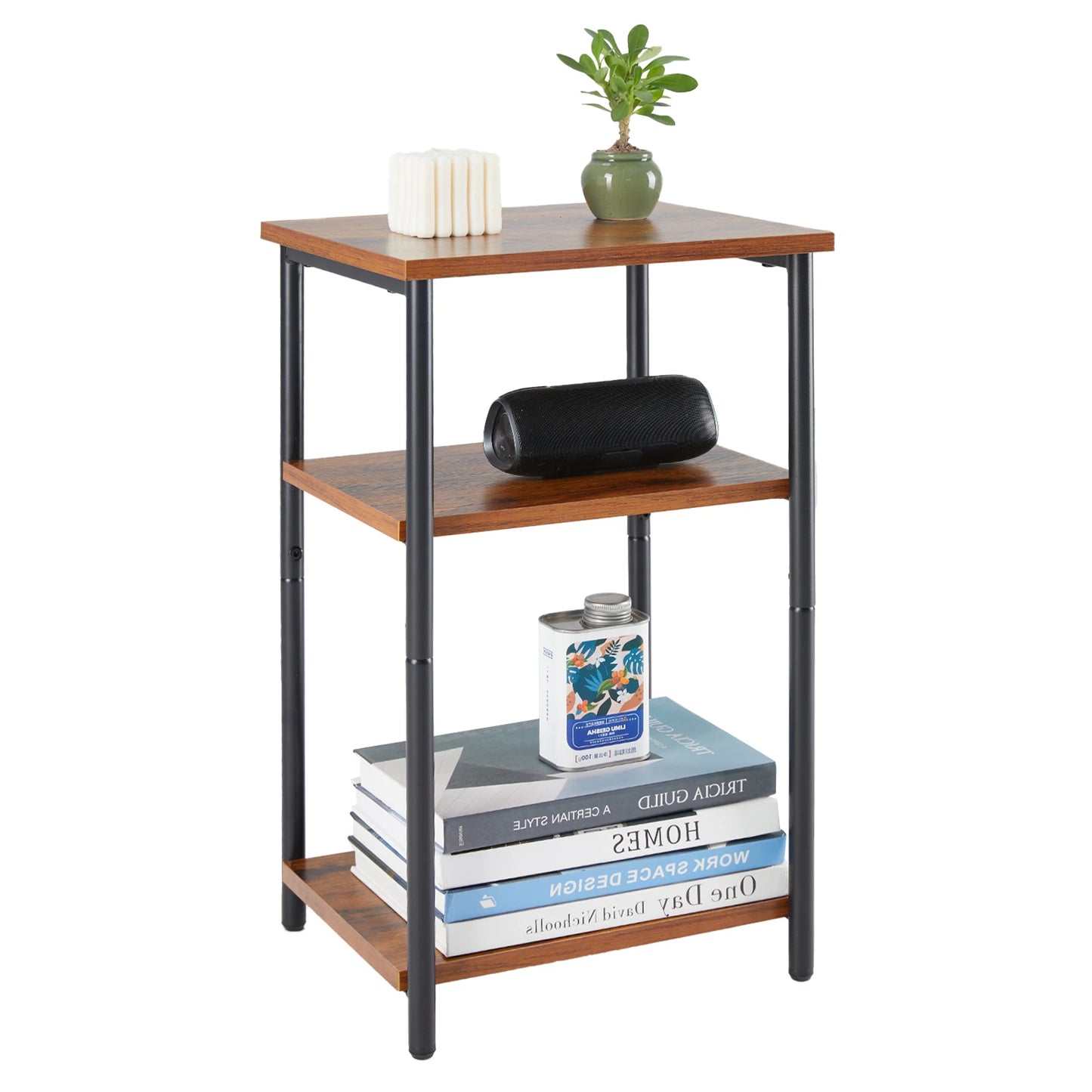JHK 2/3-Tier End Table With Adjustable Feet For Living Room