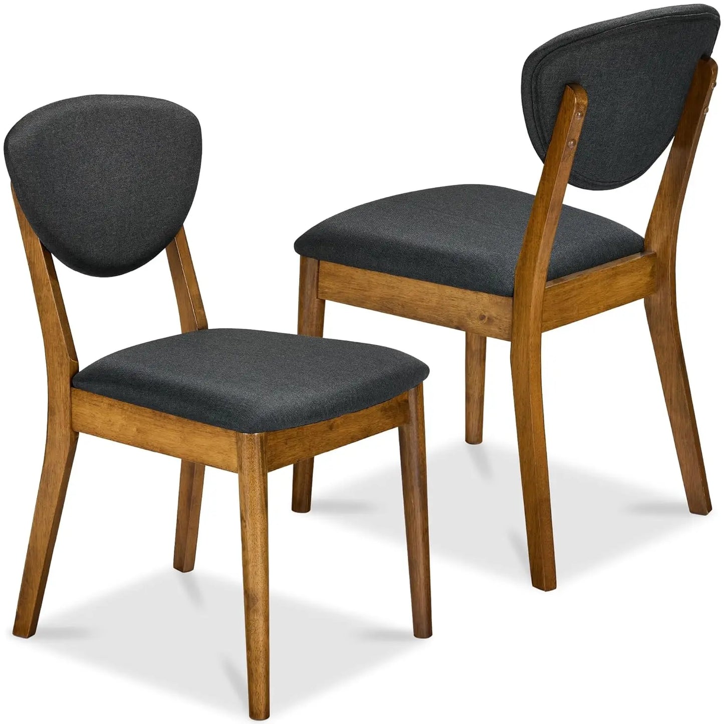 Dining Chairs Set of 2 Mid Century Modern Upholstered Wood