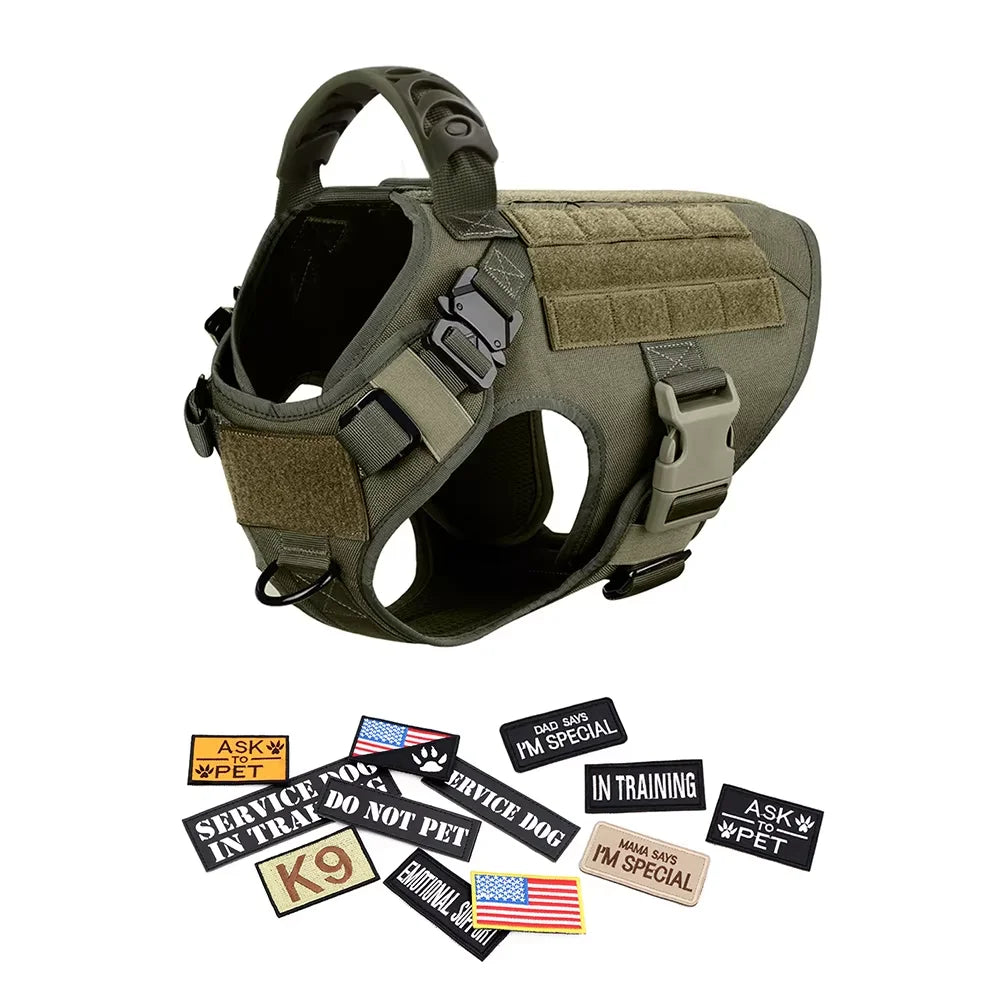 Padded Tactical Dog Harness Vest With Nylon Quick Release Buckle