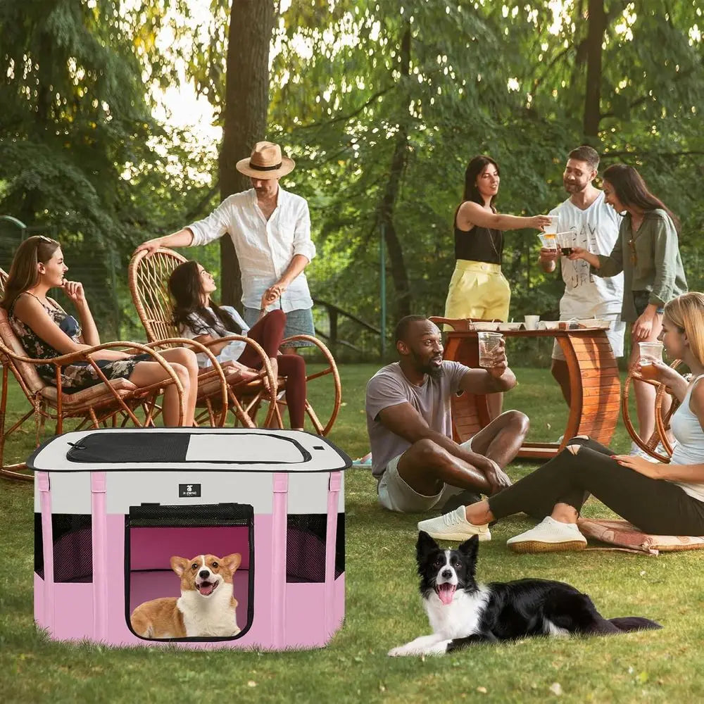 Portable Puppy Cat Play Pen Indoor Outdoor Tent Cage