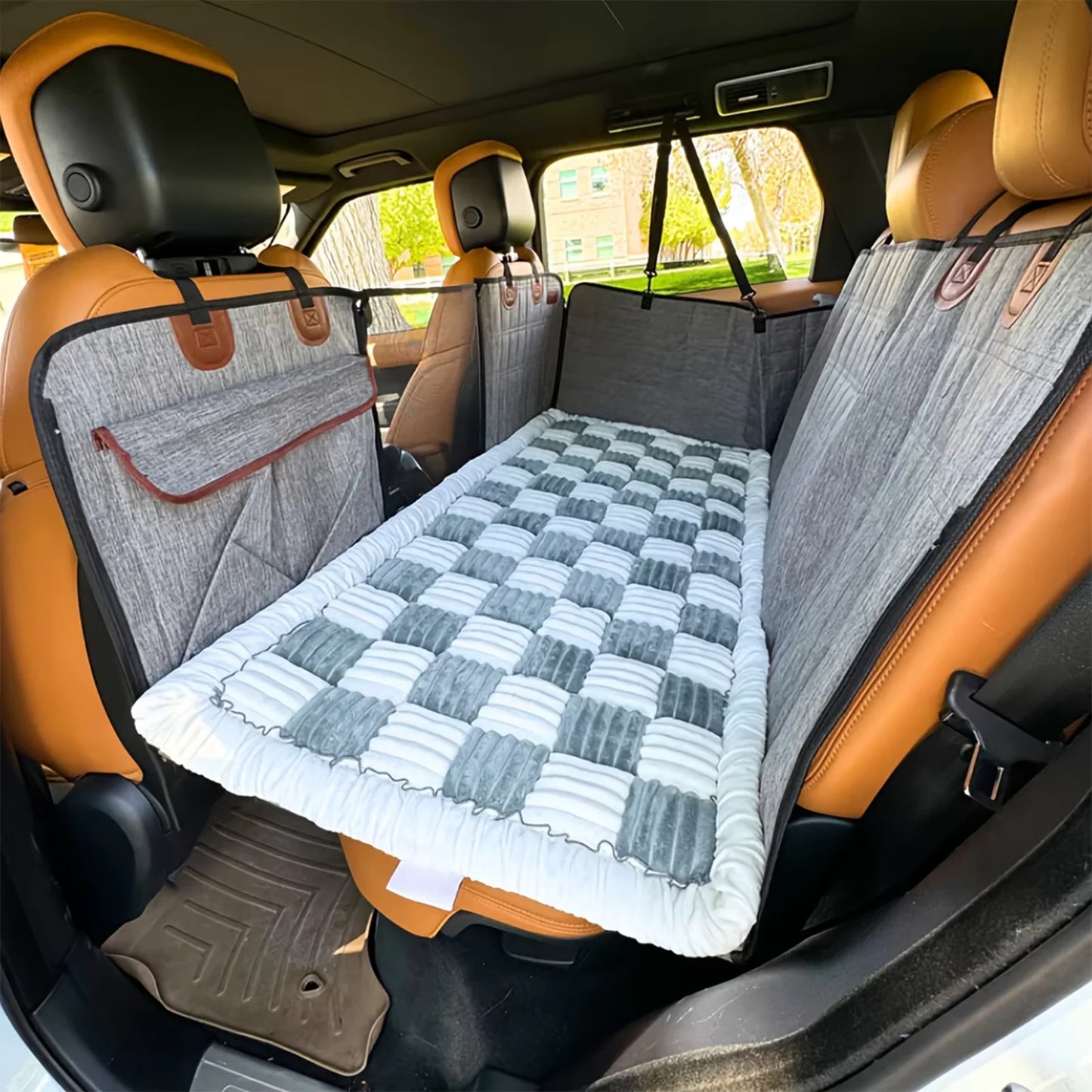 Waterproof Pet Car Seat Cover With Warm Coral Fleece Cushion